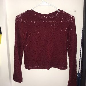 Maroon long sleeve top